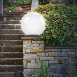 Садово-парковый светильник ЭРА НТУ 01-60-201 шар опаловый на опору / кронштейн IP44 Е27 max60Вт d200mm