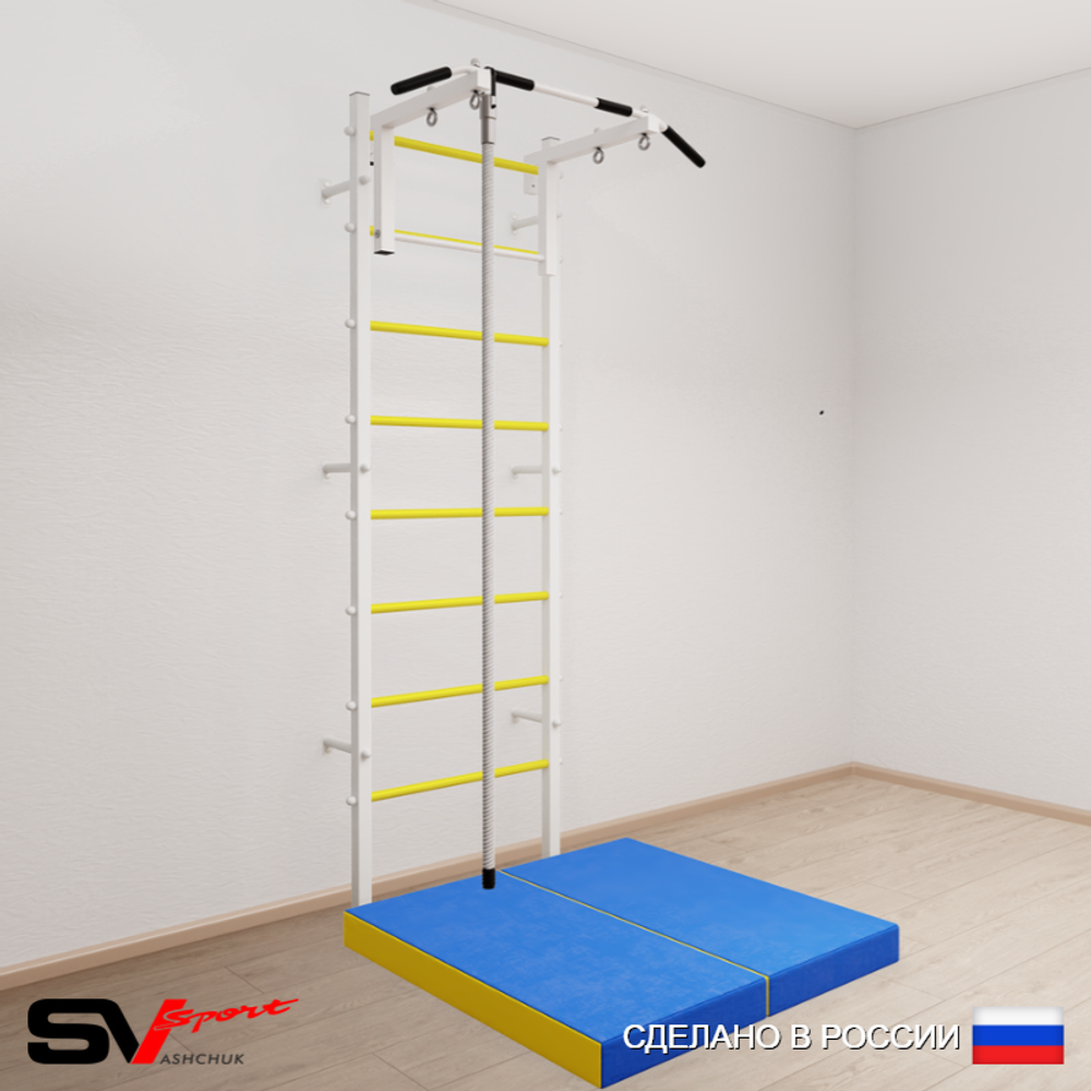 Шведская стенка Sv Sport усиленная 6094 (Турник стандарт/Канат/Мат 1м)
