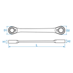 KING TONY (37361618M) Ключ трещоточный накидной 16x18 мм