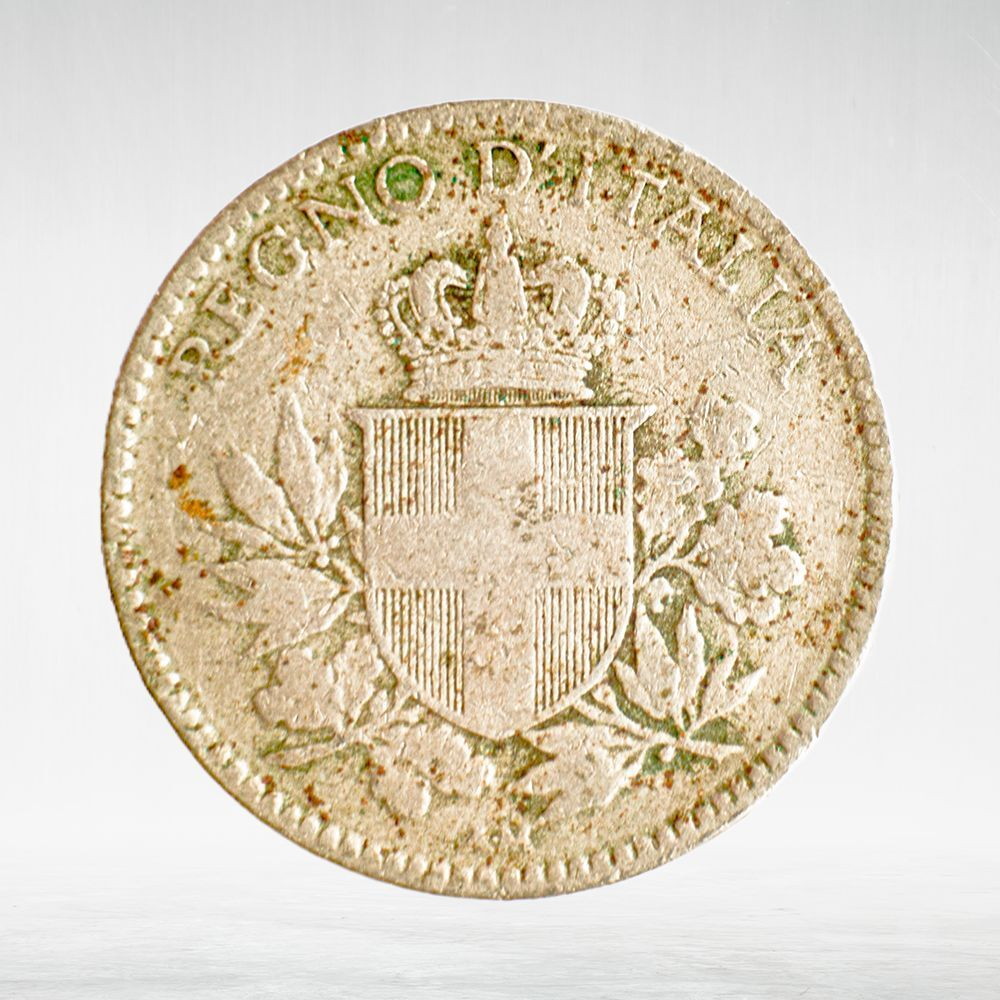 Italy 20 Centesimi 1918 R "Crowned Savoy Shield - Emergency Issue", VF