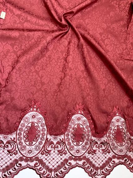 Женский  шелковый халат 15055 бордо NUSA Турция