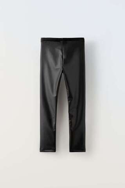 ZARA ЛЕГИНСЫ ИЗ ПРОРЕЗИНЕННОЙ ТКАНИ, ЧЕРНЫЙ