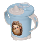 4070350 Поильник с ручками, мягкий носик, 270 мл, цвет светло-голубой