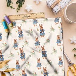 Ткань Барби зайцы в редких ягодах