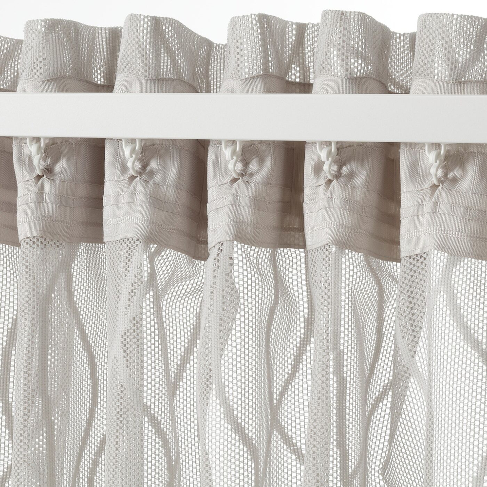 IKEA GLESGRÖE  (ИКЕА ГЛЕСГРÖЕ)  -  Шторы, 2 шт, на ленте/серая, 145x300 см