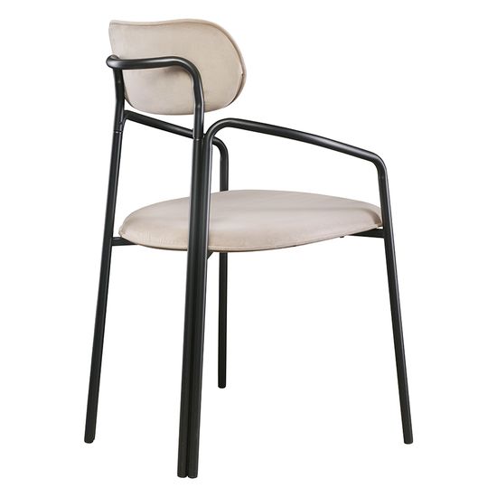 Стул ror, round, велюр, черный/бежевый