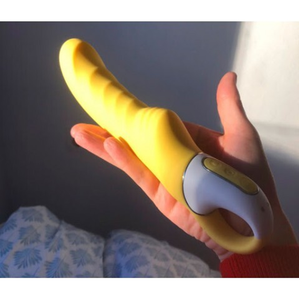 Желтый вибратор для точки G Satisfyer Vibes - Yummy Sunshine, 22 см