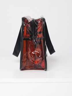 Косметичка водонепроницаемая ПВХ на молнии сумочка с ручкой TRAVEL, коричневая 29,5*11*21см