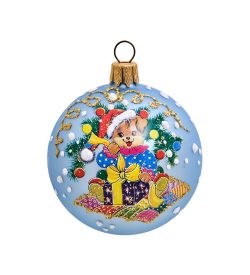 Элита НФШ-1332/4 Ел. украшение Шар «Собачка с подарками» 65 мм