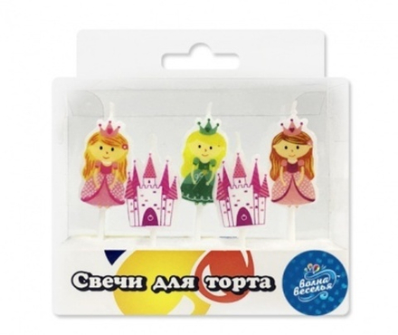 РАСПРОДАЖА Свечи фигурные, Принцессы и Замок, 5 шт.