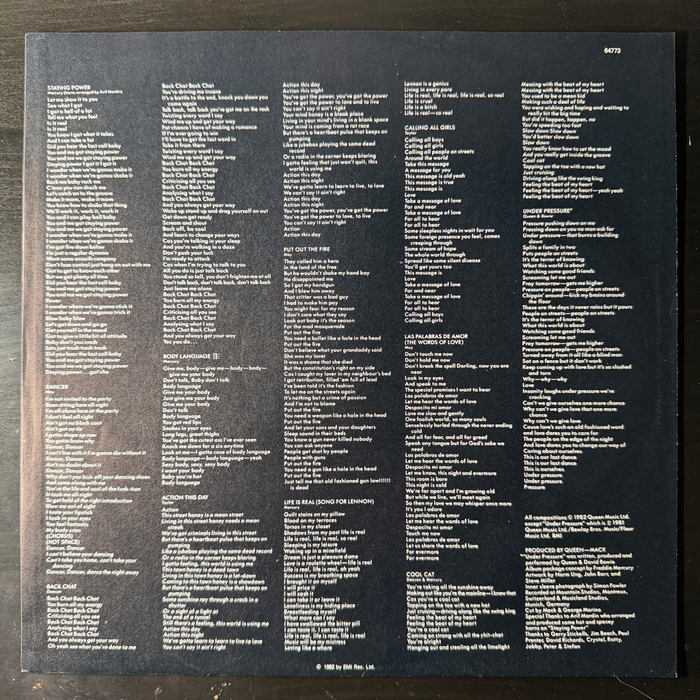 Queen - Hot Space (Европа 1982г.)