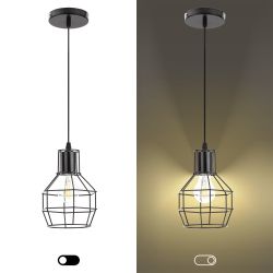 Светильник подвесной (подвес) ЭРА PL11 BK металл, E27, max 60W, высота плафона 220мм, подвеса 730мм, черный | Подвесы в стиле LOFT