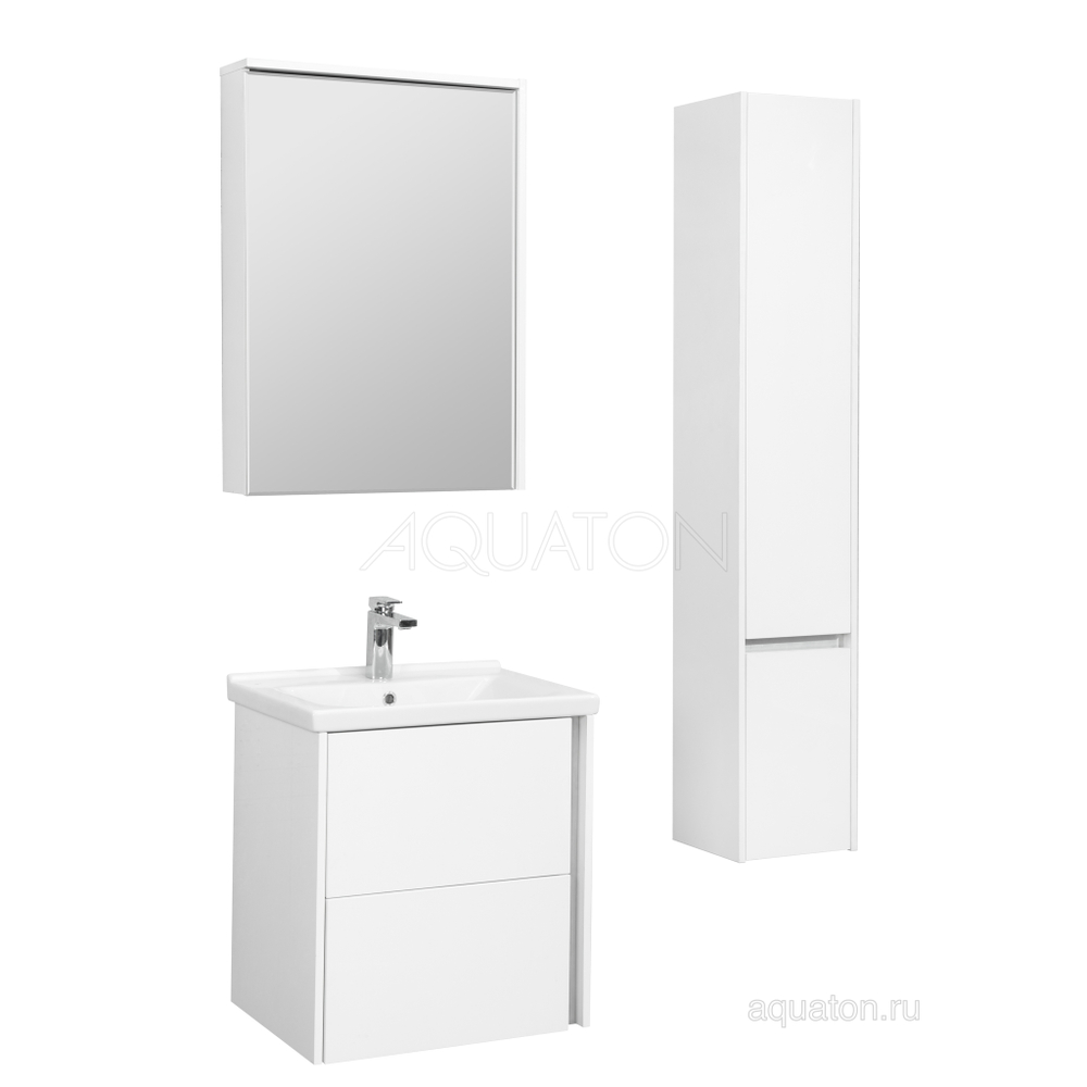 Зеркальный шкаф Aquaton Стоун 60 белый 1A231502SX010