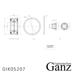 Подшипник ступицы передний RENAULT Megane II/Scenic II 02-09 GANZ GIK05207