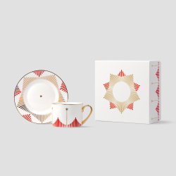 Чайная пара Farforite «Патриотическая» 250 мл в подарочной коробке