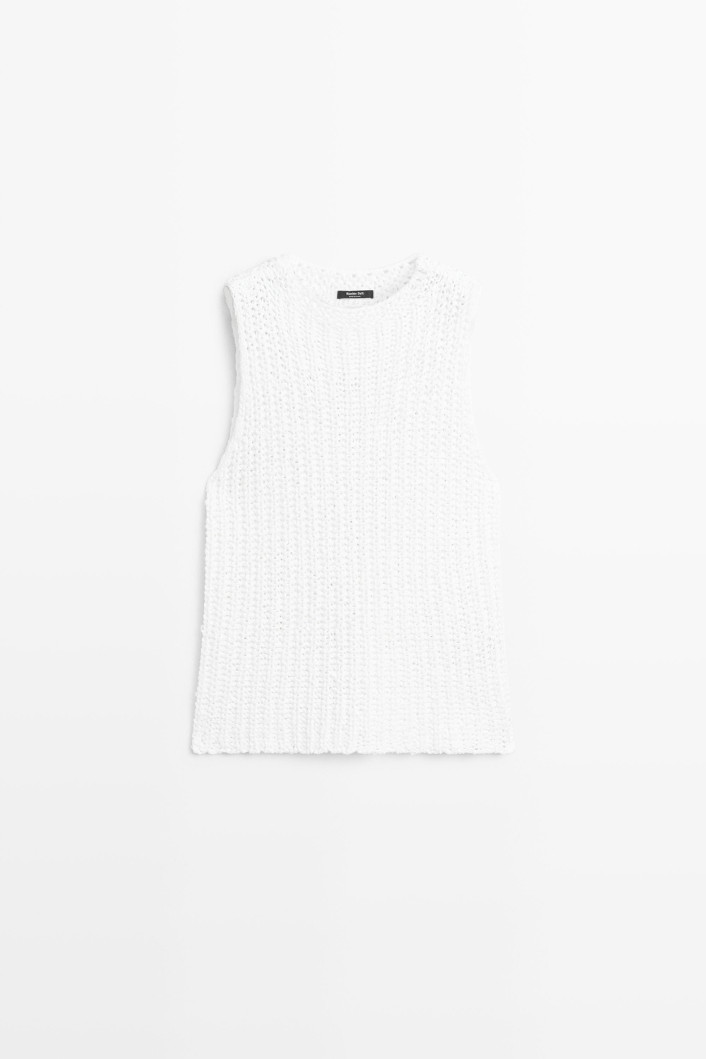Massimo Dutti Топ из фактурного хлопкового трикотажа, белый