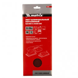 Шлифлист на бумажной основе, P 60, 115 х 280 мм, 5 шт, водостойкий Matrix