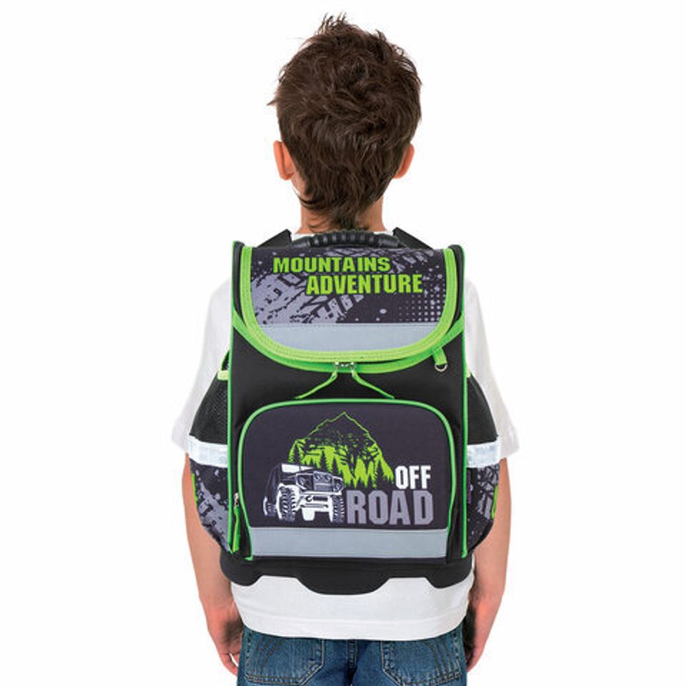 Ранец ЮНЛАНДИЯ WISE для начальной школы, Offroad, 37х29х15 см, 228814