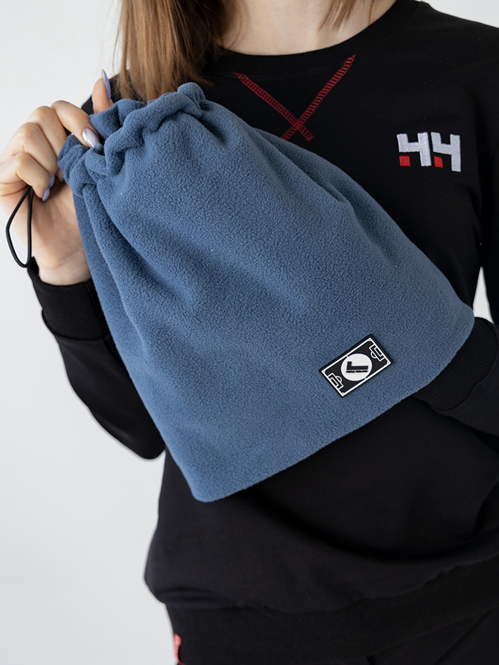 Снуд флисовый серо-голубой Город Горький