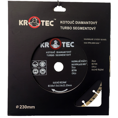Диск алмазный 230 мм KROTEC Турбо Сегментированный