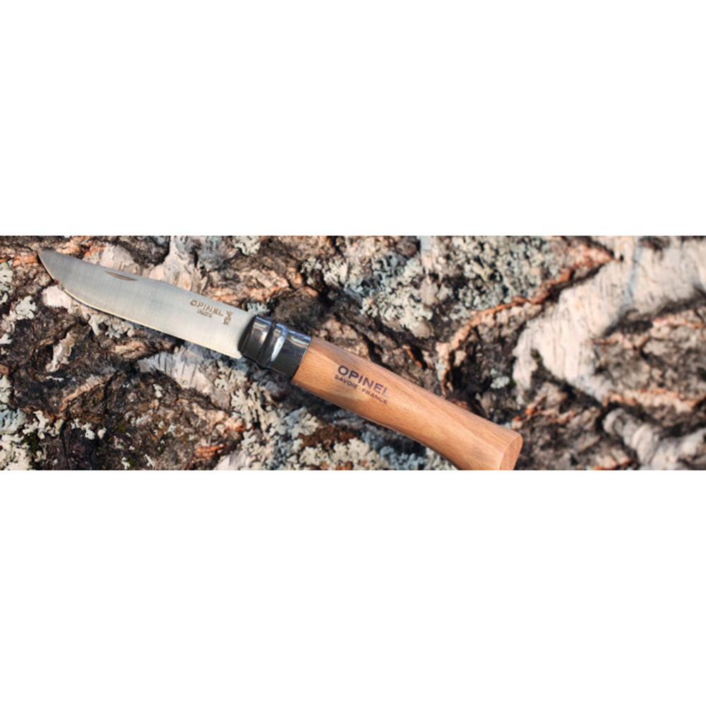 Нож Opinel №8, нержавеющая сталь, бук, блистер