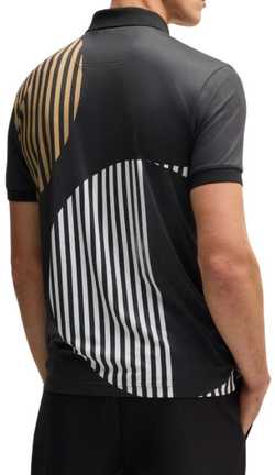 Мужское теннисное поло BOSS Paddy Active Stretch Jersey - черный