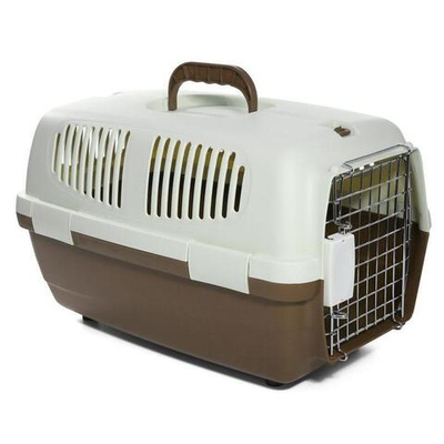 Переноска  для животных с металлической дверцей "Спутник" S, капучино, 480*290*280мм, серия TRAVEL, Triol