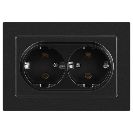 Розетка Intro Accent 6-205-05 двойная с заземлением 2X2P+E Schuko 16А-250В IP20 СУ AL/CU антрацит