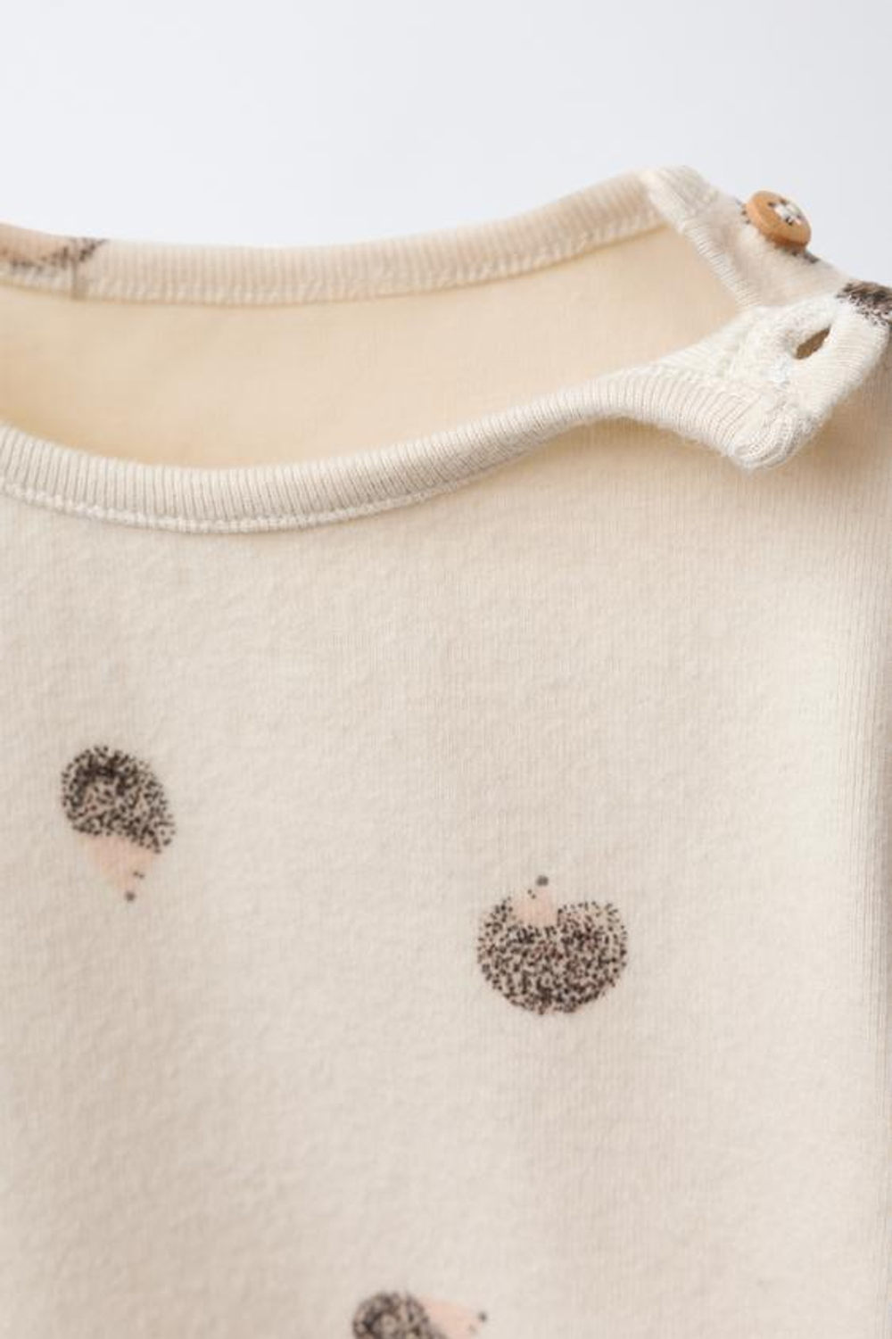 ZARA УТЕПЛЕННОЕ БОДИ «ЕЖИКИ», ЭКРЮ