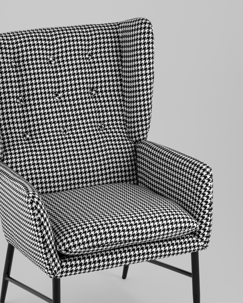 Кресло Мэйден гусиная лапка черно-белый