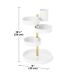 Органайзер настольный pirouette, белый/латунь