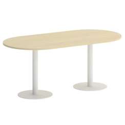 First Стол овальный KSPRG-3 Клен/Металл Белый 1800*900*750