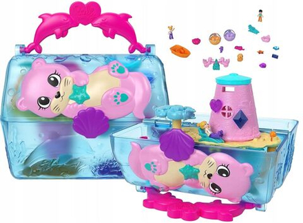 Фигурки Mattel Polly Pocket - Игровой набор Сундук острова сокровищ с куклами и аксессуарами - Полли Покет KHV47