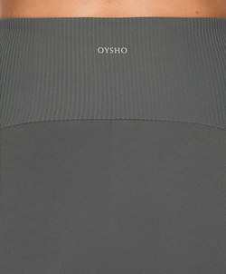 OYSHO Велосипедки Comfortlux в рубчик с высокой посадкой длиной 20 см, антрацитовый