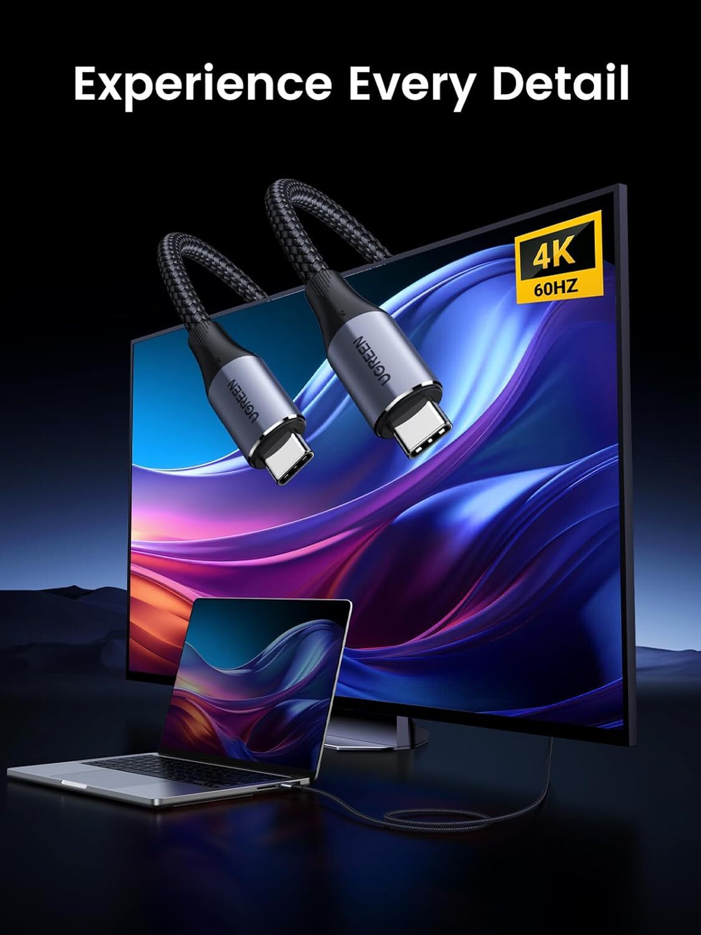 Кабель USB C - USB C, 3.1 Gen2, 10Gbps, 5A, QC4.0/PD3.0, 240W, 1m, UGREEN 80150