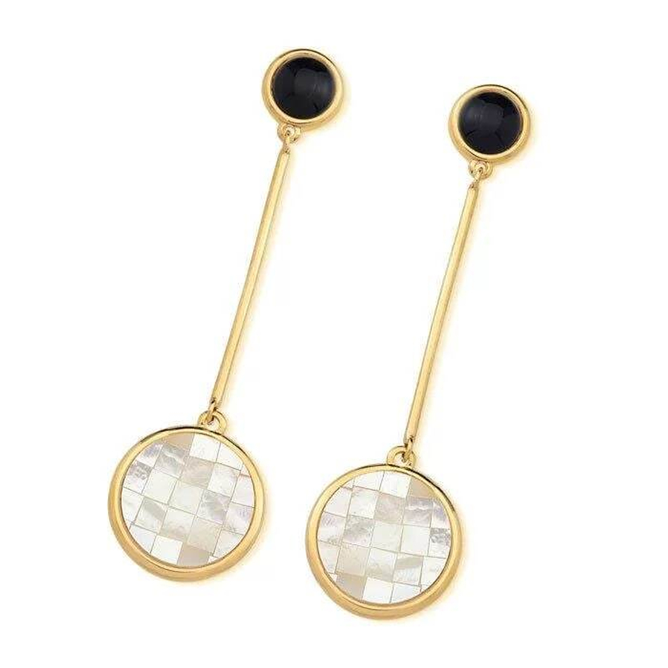 Серьги Possebon Mother Pearl Mosaic+b.agat A2955.1.4 G