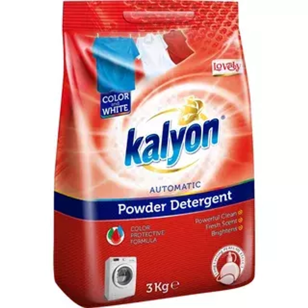KALYON 3кг Стиральный Порошок ЦВЕТОЧНЫЙ АРОМАТ/LOVELY 3кг*6