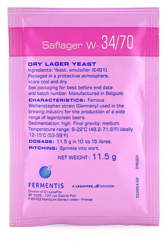 Дрожжи Fermentis "SafLager W-34/70", 11,5 г.