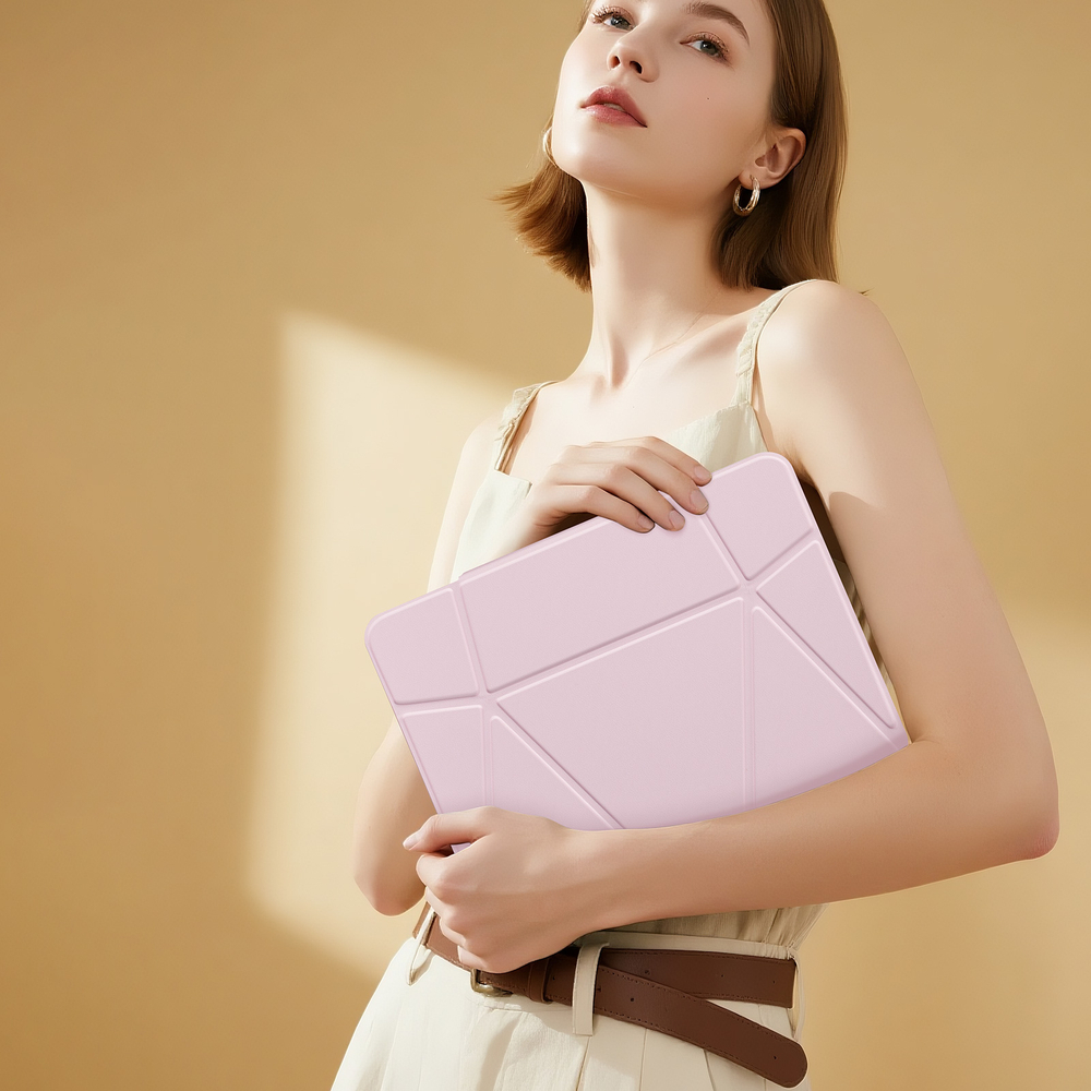 Чехол книжка розового цвета от Dux Ducis для планшета Samsung Galaxy Tab A9 Plus и Tab 11 Plus, серия Vers Series Case, с магнитным держателем Pencil