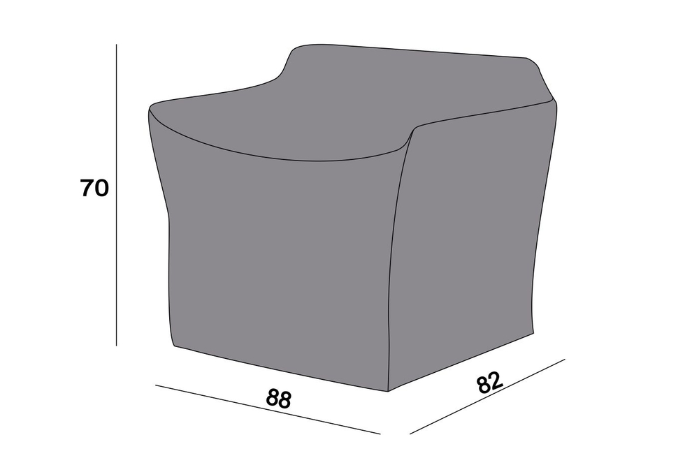 Защитный чехол на кресло Касабланка 88×82×70, цвет серый