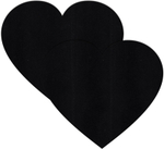 Чёрные наклейки-сердечки на грудь