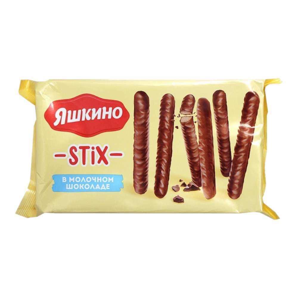 Печенье Яшкино Stix в молочном шоколаде 130 гр