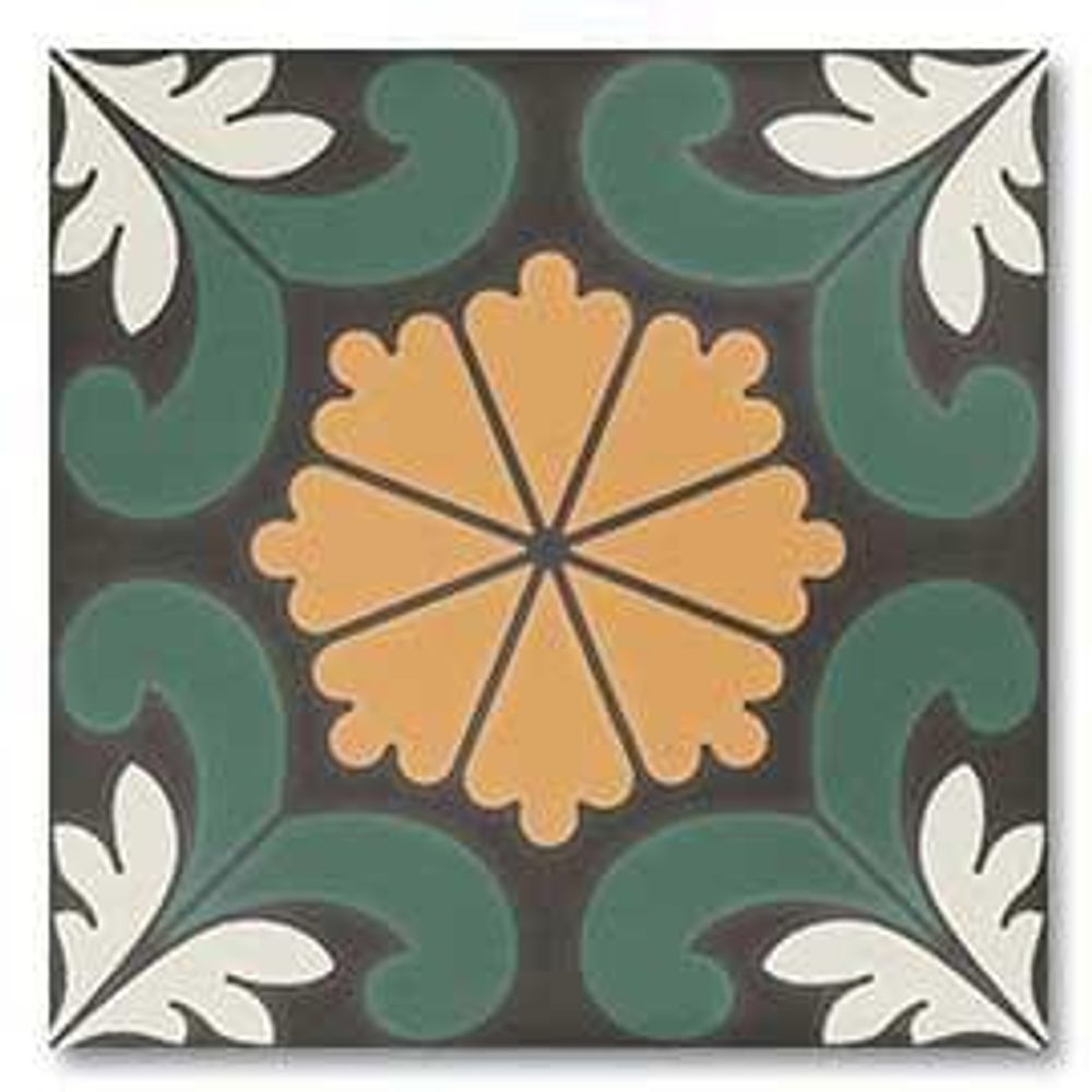 DNA Tiles Sync Flower Green 15x15