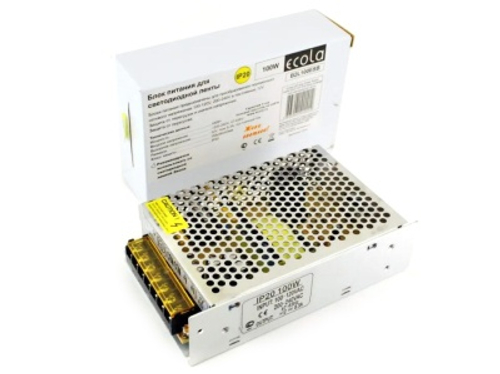 Блок питания Ecola LED для светодиодной ленты 100W 220V-12V IP20