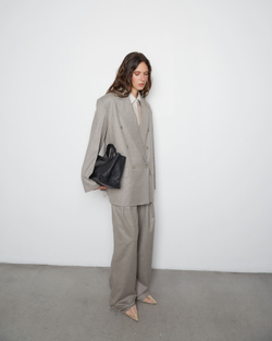 Жакет двубортный из шерсти Стелла Маккартни серо-бежевый