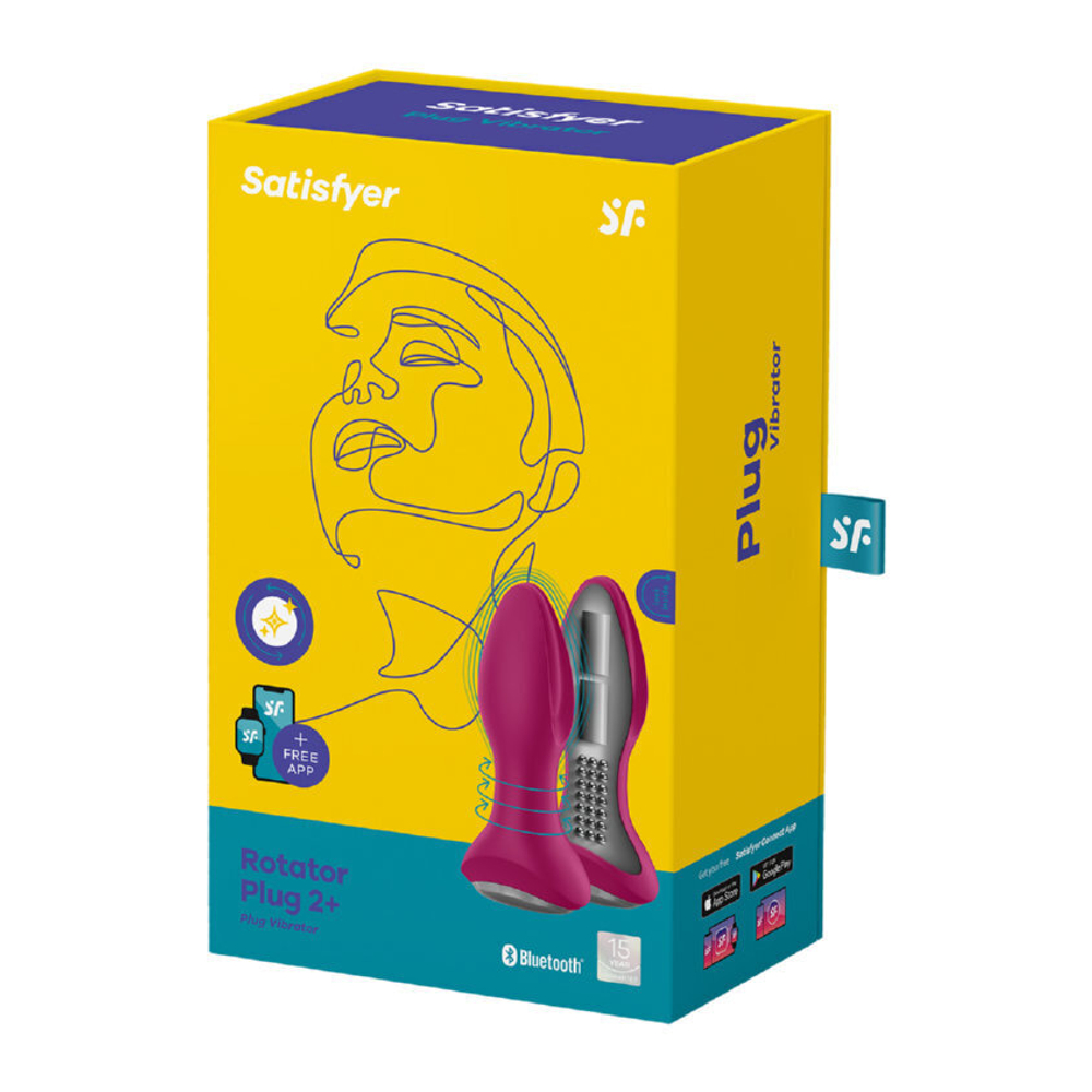 Анальная пробка с вибрацией и риммингом Satisfyer Rotator Plug 2+ фуксия