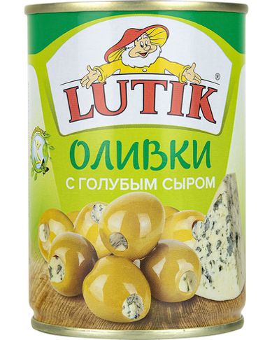 Оливки Lutik с голубым сыром, 280 гр.