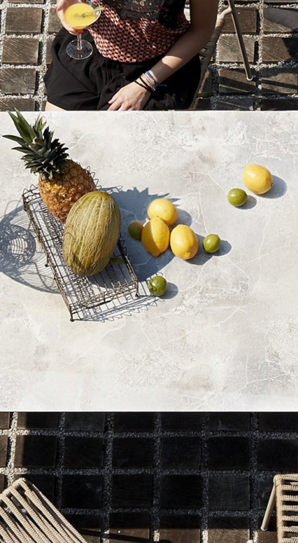 Стол ламинированный обеденный складной Scab Design Tripe Maxi Folding, голубой, каменный