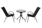 Набор мебели Garden Story Сан-Ремо мини (2 кресла в кор.+стол Ø60см, каркас черный, сиденья черные)