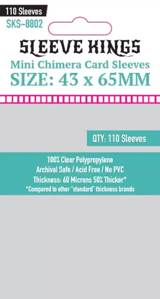 Sleeve Kings Mini Chimera Card Sleeves (43x65mm) 110 Pack 60 Microns (MOQ 2)